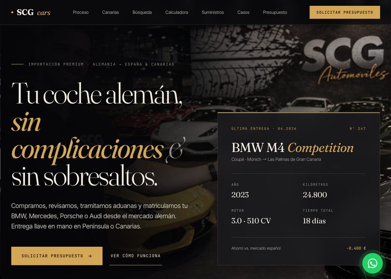 Web de SCG Cars