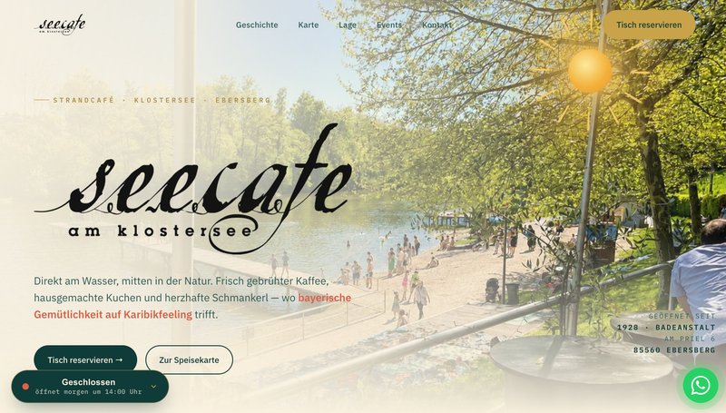 Web de Seecafe Klostersee