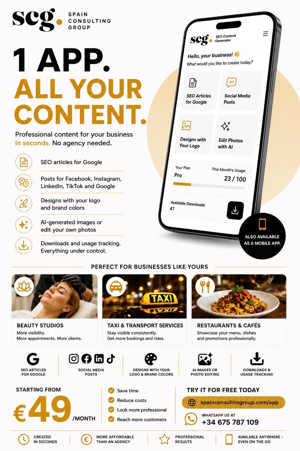 SCG App · SEO Content Generator