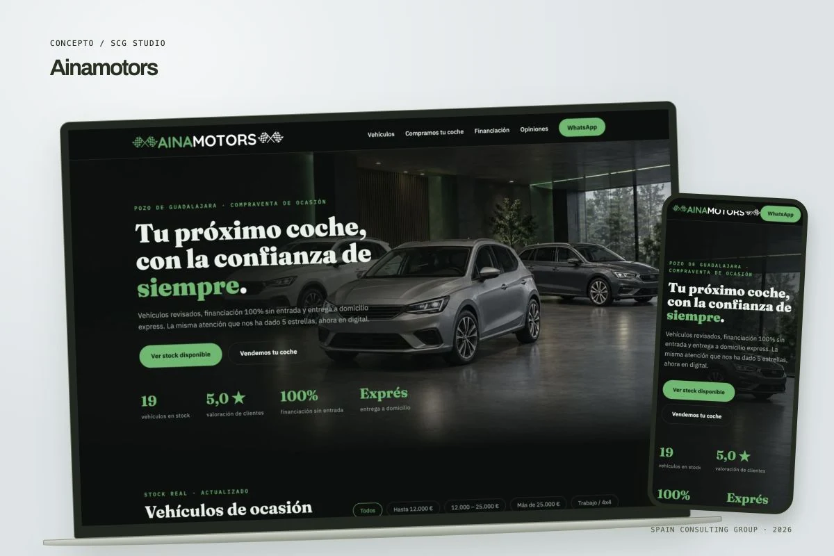 Presentation mockup · Ainamotors