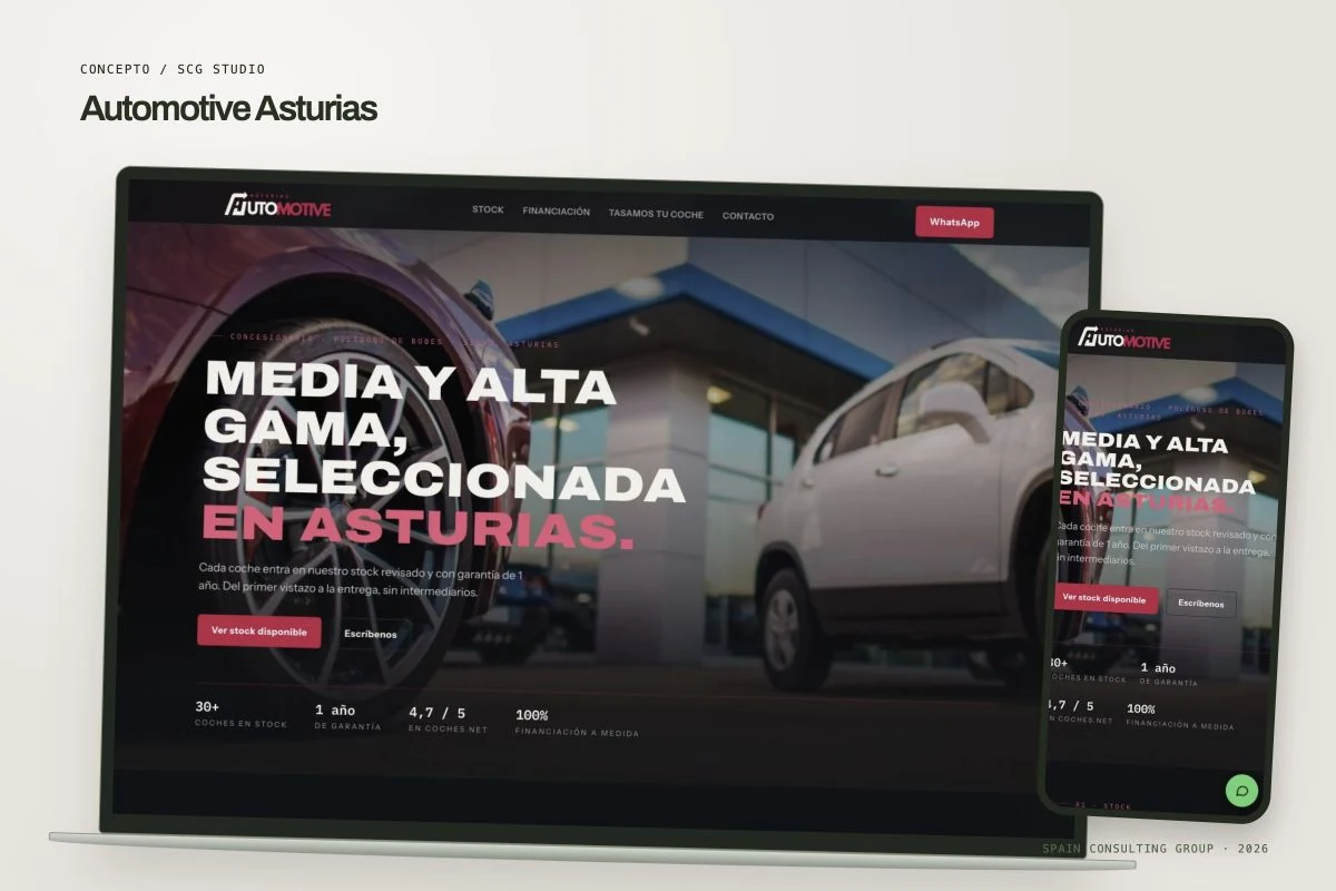 Presentation mockup · Automotive Asturias