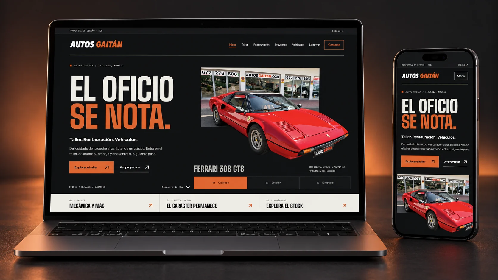 Presentation mockup · Autos Gaitán