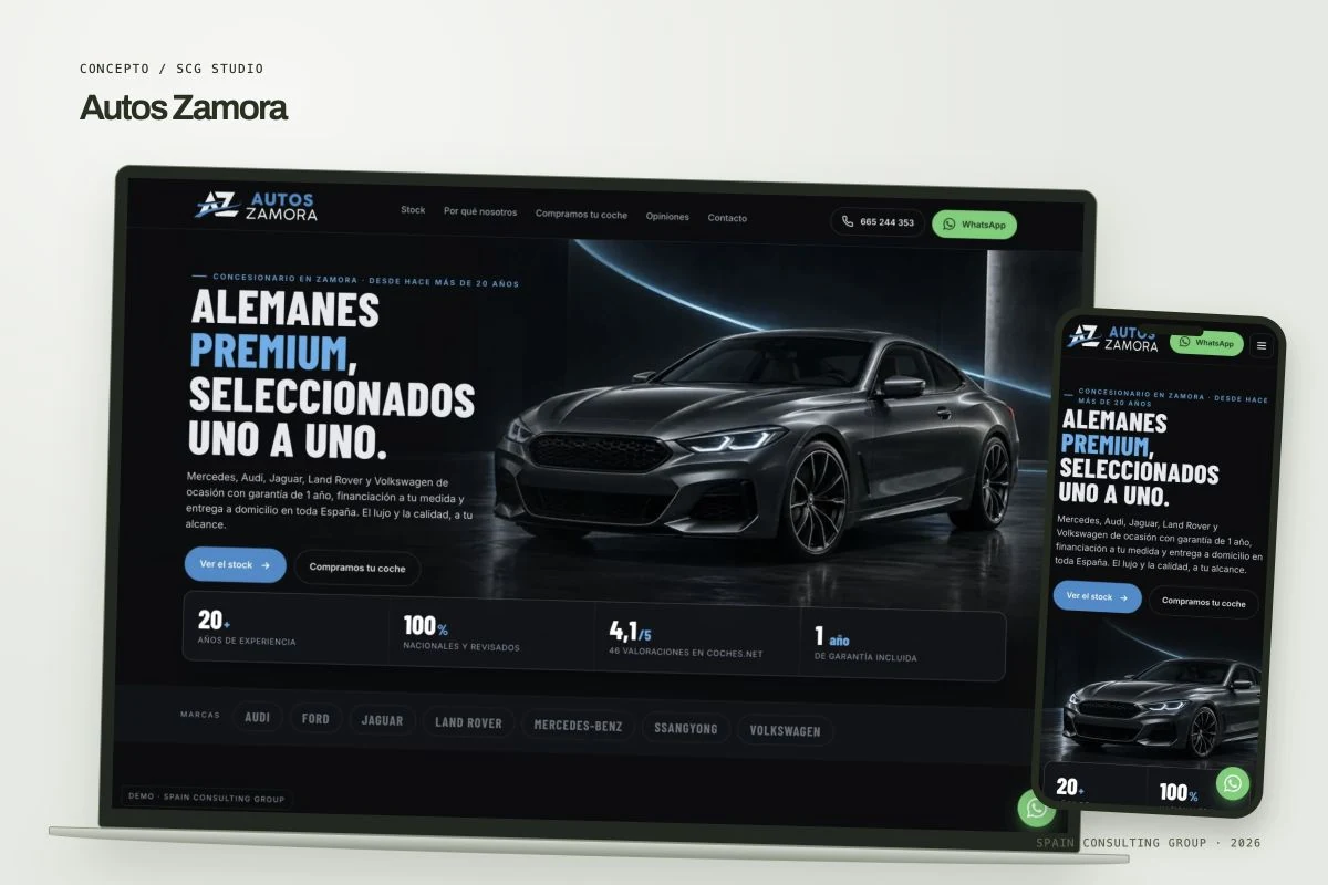 Presentation mockup · Autos Zamora