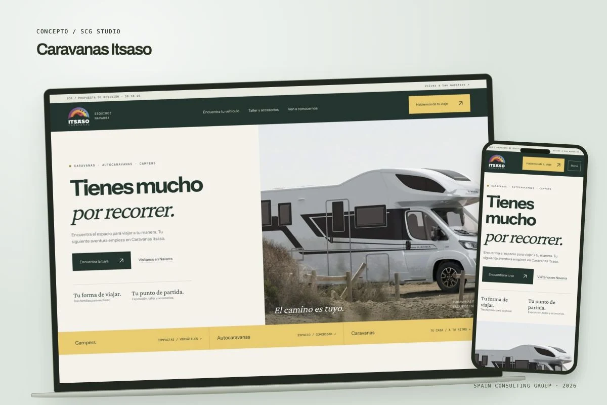 Presentation mockup · Caravanas Itsaso