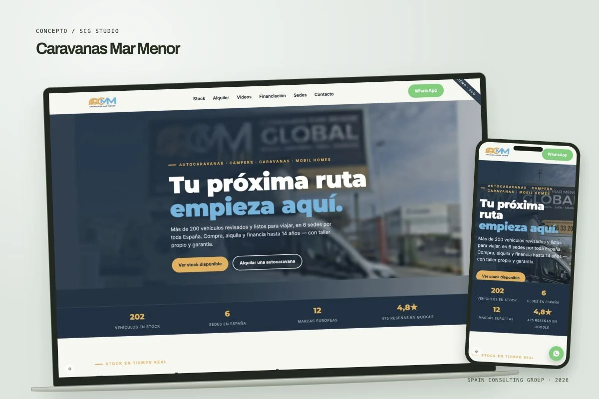 Presentation mockup · Caravanas Mar Menor