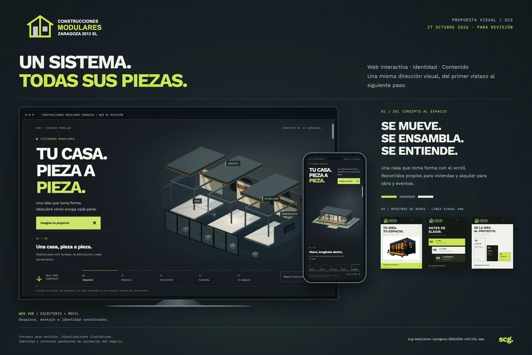 Presentation mockup · Construcciones Modulares Zaragoza