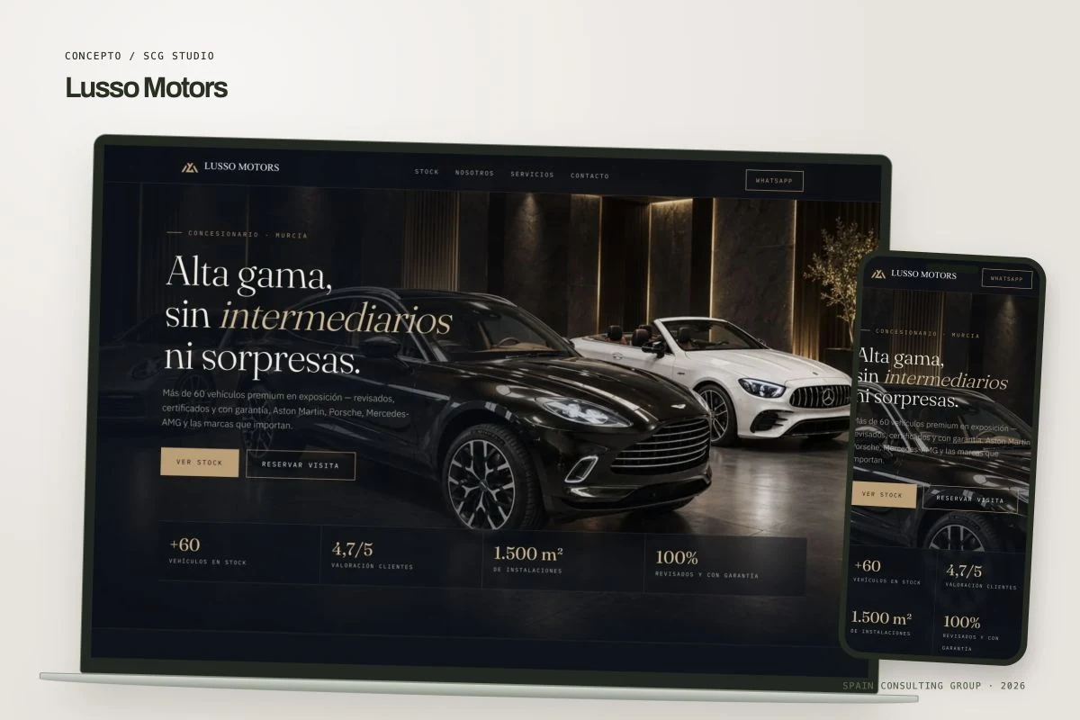 Presentation mockup · Lusso Motors