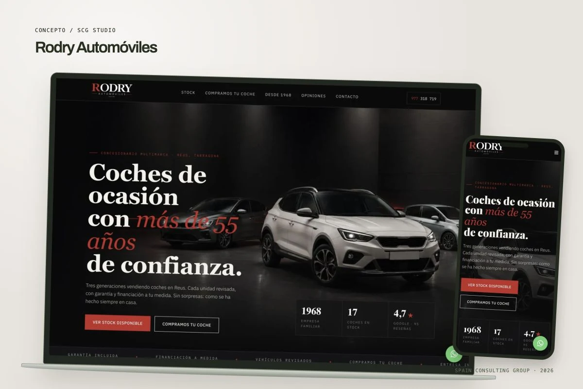 Presentation mockup · Rodry Automóviles