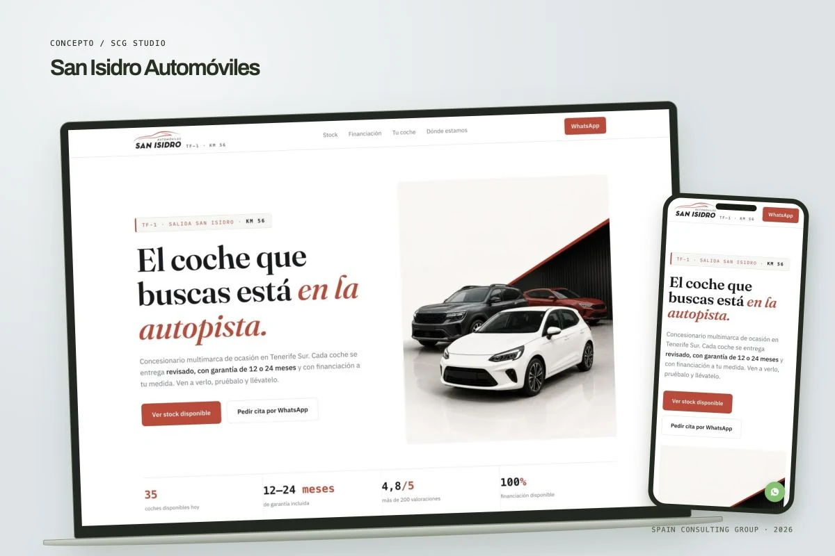 Presentation mockup · San Isidro Automóviles