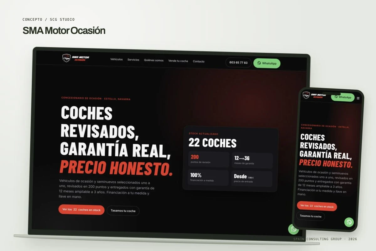 Presentation mockup · SMA Motor Ocasión