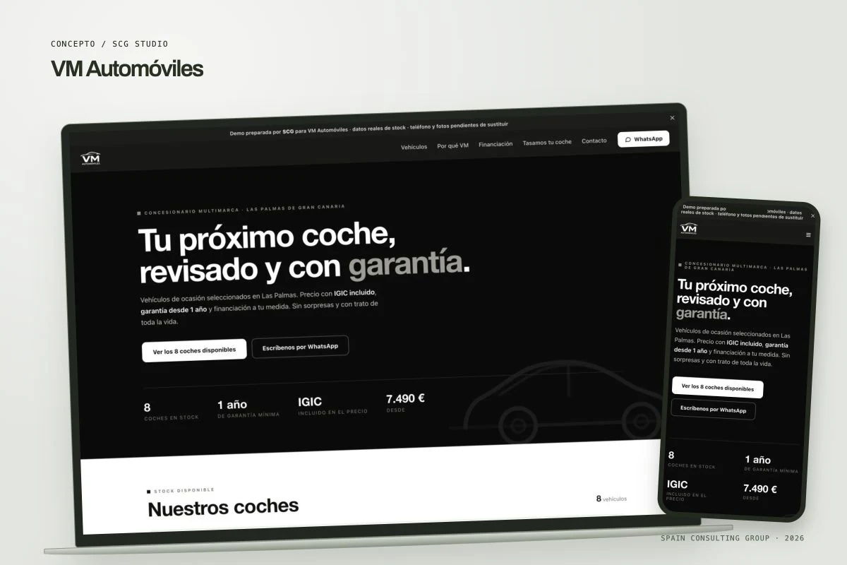 Presentation mockup · VM Automóviles